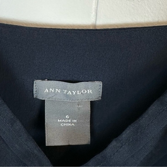 Ann Taylor Silk Lace Babydoll Dress Navy Sz 6 - Picture 9 of 10